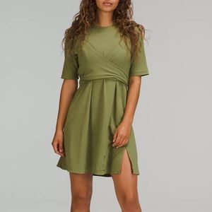 LULULEMON WRAP T-SHIRT DRESS - SAGE GREEN
